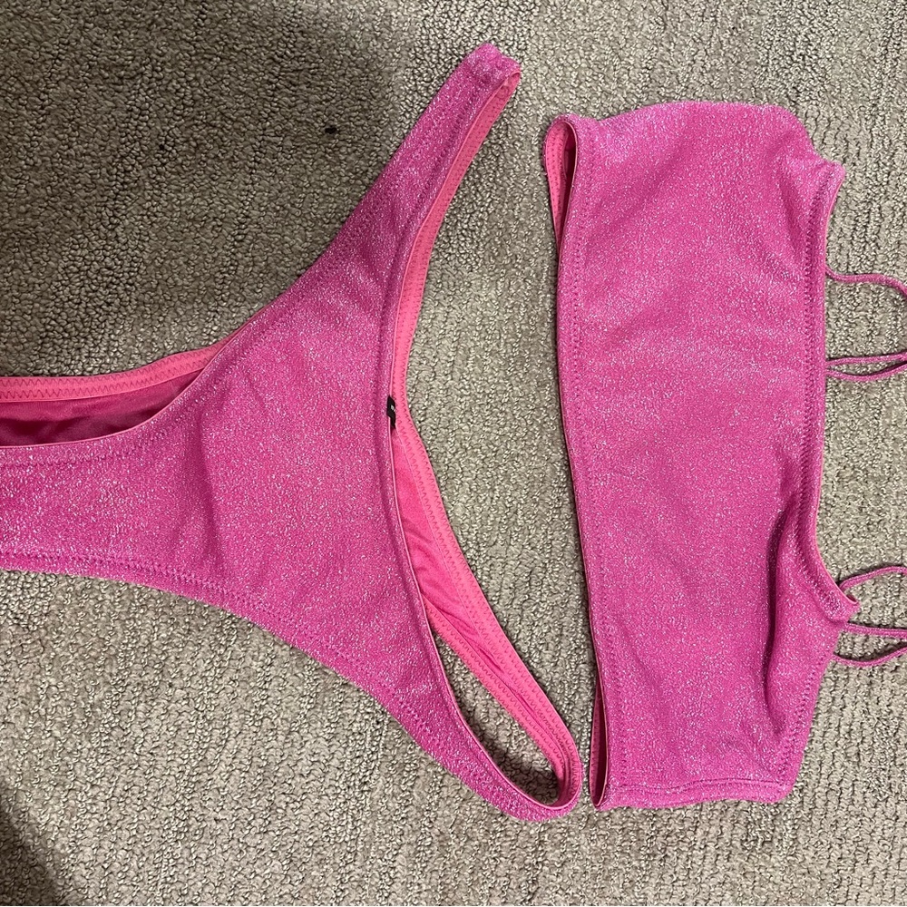 Triangl Swimwear Pink Bikini Set S++ top